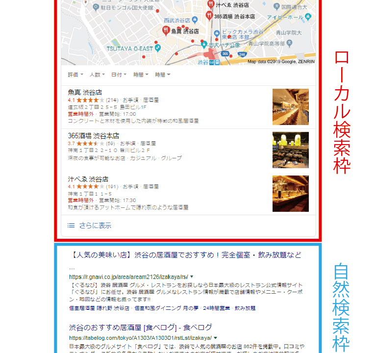 ローカル検索画面